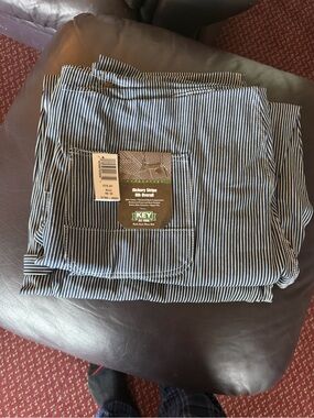 Key Men’s Hickory Stripe Cargo Pants - Navy/White
